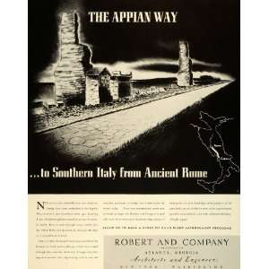  Engineers Ancient Rome Italy Appian Way   Original Print Ad Home