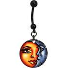 Body Candy Handcrafted Celestial Sun and Moon Belly Ring