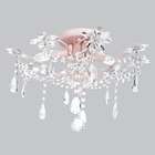Jubilee Collection 3 Light Crystal Flower Chandelier Lighting in Pink 