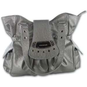  Gigi Chantaltrade Pewter Grey Purse with Crown Style Flap 