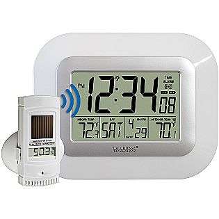 WS 811561 W Digital Atomic Wall Clock with Solar Sensor  La Crosse 