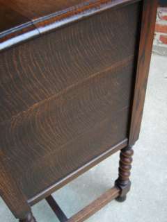   Tiger Oak Barley Twist Jacobean Chest Drawers or Sideboard Table