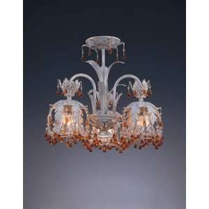   Mount Ceiling Fixture Antique White With Clear Crys: Home Improvement