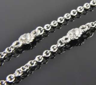Judith Ripka Sterling Silver Diamonique Station Link Cable Chain 
