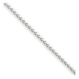  14k White Gold 1.25mm Solid Spiga Chain Necklace   30 Inch 