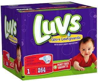 Luvs With Ultra Leakguards Diapers 264 Count   Size 1   Procter 