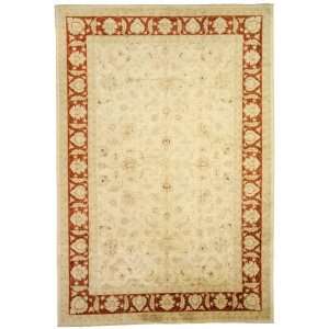  133 x 1710 Ivory Hand Knotted Wool Ziegler Rug: Home 