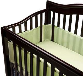 BreathableBaby Breathable Safer Bumper   Fits All Cribs   Sage 