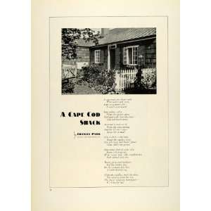 Print East Coast New England Cape Cod Cottage Frances Park Poem Poetry 