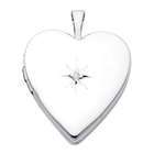 GoldenMine 14K White Gold Diamond Accent Heart Locket Pendant (0.8 