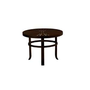   Round Metal Patio Coffee Table Textured Mocha Finish: Home & Kitchen