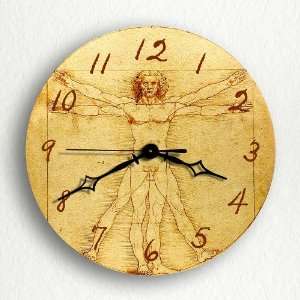   Vitruvian Man Leonardo da Vinci 8 Silent Wall Clock: Home & Kitchen