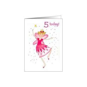  Pink Fairy 5th Birthday Card Card Toys & Games