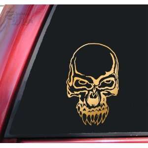  Demon Skull #2 Vinyl Decal Sticker   Mirror Gold 
