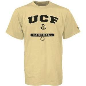 NCAA Russell UCF Knights Gold Baseball T shirt:  Sports 