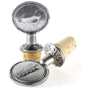  Crosby and Taylor Pewter Wine Stopper Salmon and Doug Fir 