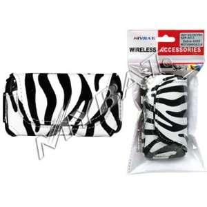 Black and White Zebra Animal Skin Horizontal Cover Pouch Belt Clip for 