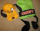 PLUTO BASEBALL CAP & GOOFY GREEN  HAT LOT  DISNEY WORLD