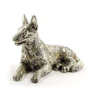 Sterling Silver German Shepherd Dog Figurine Miniature  