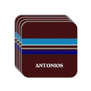 Personal Name Gift   ANTONIOS Set of 4 Mini Mousepad Coasters (blue 