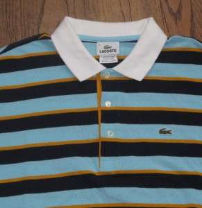   LACOSTE STRIPED PIQUE CLASSIC POLO DRESS SHIRT   SIZE 4 (SMALL)  