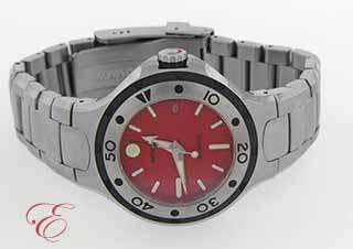 Movado 2600015 Mens 800 Series SS Red Dial Watch  