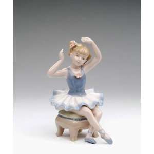  Fine Porcelain Ballerina Sits on Chair Figurine: Home 