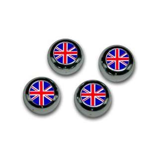  British Flag ABS Chrome Snap Caps Automotive