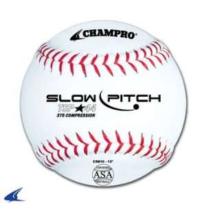  Champro Tournament Slow Pitch 12 White Softball (One 