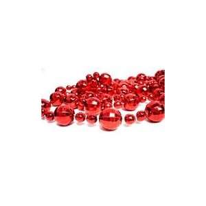  Club Pack of 12 Shiny Red Disco Ball Beaded Christmas 