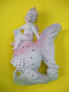 Cupid Riding Angel Fish Bud Vase Made Occupied Japan  