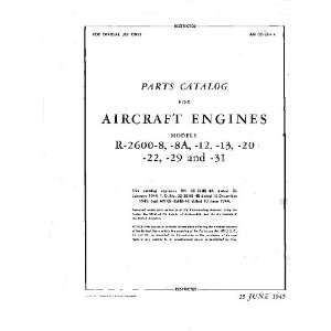  Wright R 2600  8  31 Aircraft Engine Parts Manual Wright 