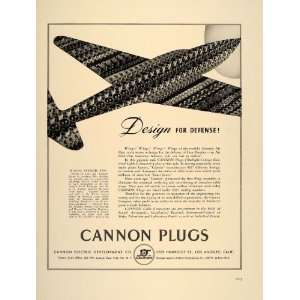  1941 Ad Cannon Plugs Electrical Cable Connectors Plane 