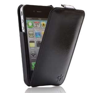   4S Prestige Ultra Slim Leather Case Flip Type (Black) Electronics