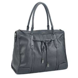 LSQ00617BK Black Deyce Mia Quality PU Women Large Shopper Tote Bag