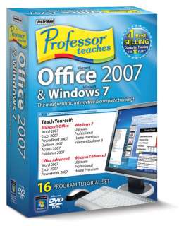Professor Teaches Office 2007 & Windows 7 for PC XP/VISTA/7 RETAIL BOX 