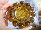 antique amber glass caster holder paperweight coaster furniture 