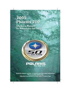 Polaris ATV Owners Manual 2005 Phoenix 200  