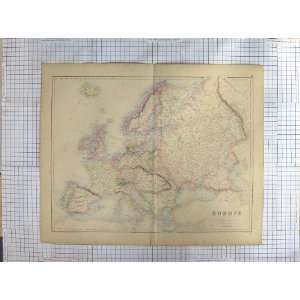   SWANSTON ANTIQUE MAP c1870 EUROPE FRANCE SPAIN BRITAIN