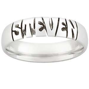  Sterling Silver Hand Carved Name Band Jewelry