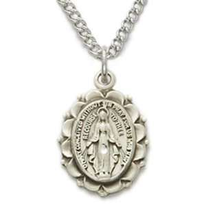  Miraculous Medal in a Polished Finish and Decorative Border Design 