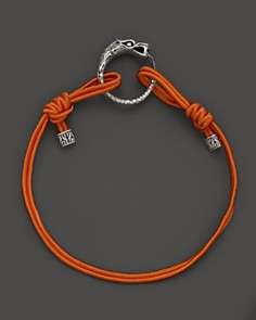 John Hardy Naga Sterling Silver Dragon Station Cord Bracelet, Orange