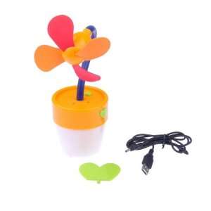   Mini Multi function USB Flower Pot LED Night Light Fan: Home & Kitchen