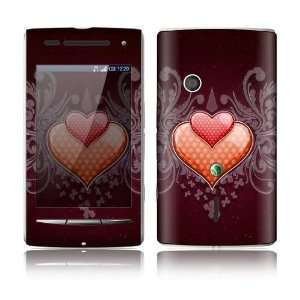  Sony Ericsson Xperia X8 Decal Skin   Double Hearts 
