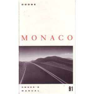  1991 DODGE MONACO Owners Manual User Guide Automotive