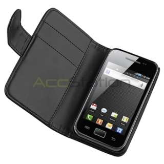  Samsung Galaxy Ace S5830 Black Leather Wallet Card Holder Skin Case