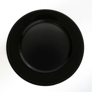 Set of 4 Round Black Beaded Charger Plates New! 088235815774  
