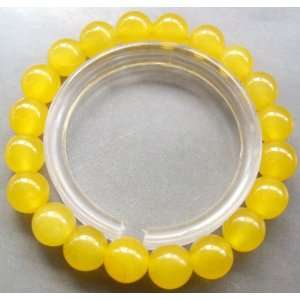  Yellow Jade Beads Buddhist Prayer Mediation Yoga Bracelet 