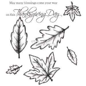 Heartfelt Creations Rubber Stamps   Open Falling Leaves