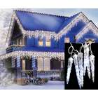   LED Clear White Dripping Icicle Shape Christmas Lights   White Wire